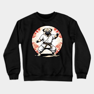 Pug doing Martial Arts Crewneck Sweatshirt